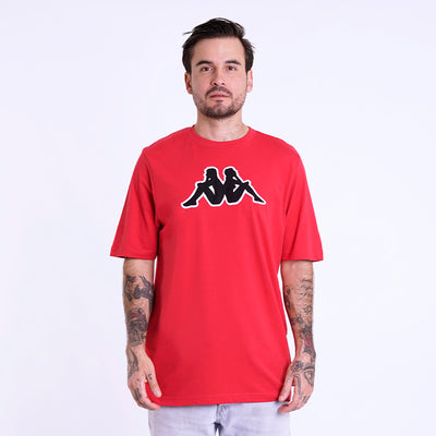 Polo Kappa Logo Airi Red-Black-White Hombre