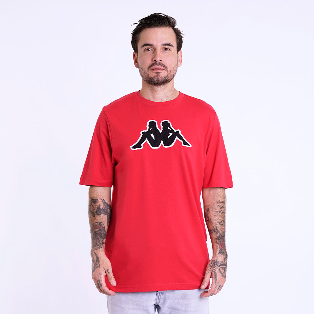 Polo Kappa Logo Airi Red-Black-White Hombre