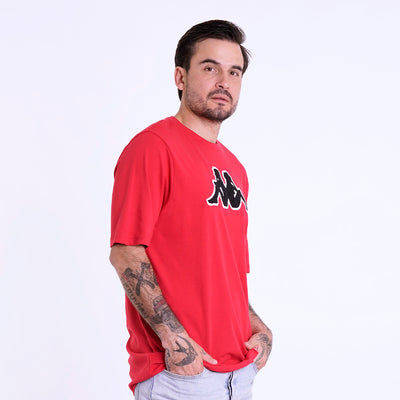 Polo Kappa Logo Airi Red-Black-White Hombre