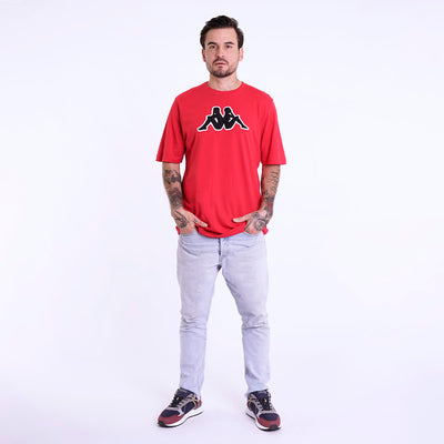 Polo Kappa Logo Airi Red-Black-White Hombre