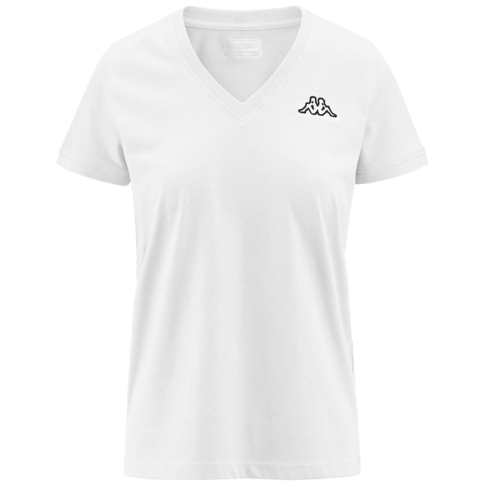 Polo Kappa Logo Cabou Blanco Mujer