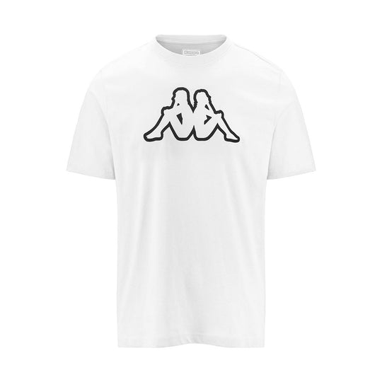 Polo Kappa Logo Cromen White/Black Hombre