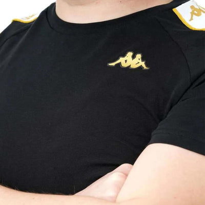 Polo Kappa 222 Banda Coen Slim Black-Yellow  Hombre