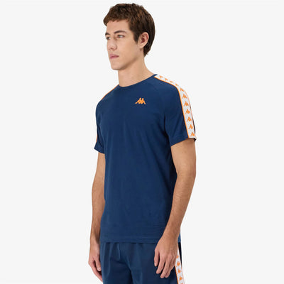 Polo Kappa 222 Banda Coen Slim Blue Dk-Orange Hombre