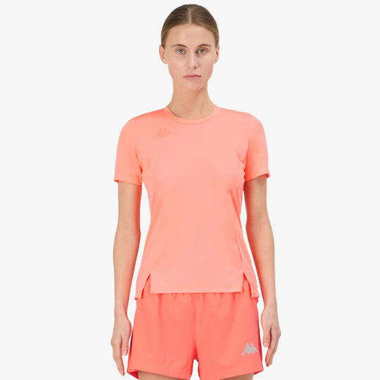 Polo Kappa Eria Neon Coral Mujer