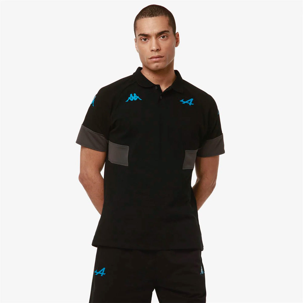 Polo Kappa Andoi Bwt Alpine F1 Team 2024 Negro Hombre