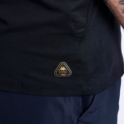 Polo Kappa Kombat Wkt Ello Black - Green Paradise Hombre