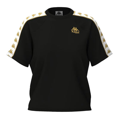 Polo Kappa 222 Black Yellow Mujer