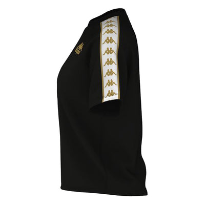 Polo Kappa 222 Black Yellow Mujer